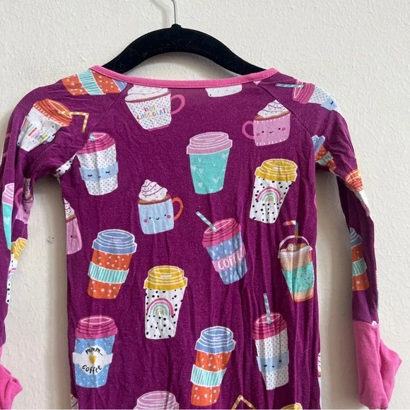 Little Sleepies Purple I Love You A Latte Bamboo Viscose Zippy 6-12 - Picture 4 of 4